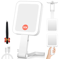 GOMIPURU travel mirror with 30x and 1x views for precise makeup.
