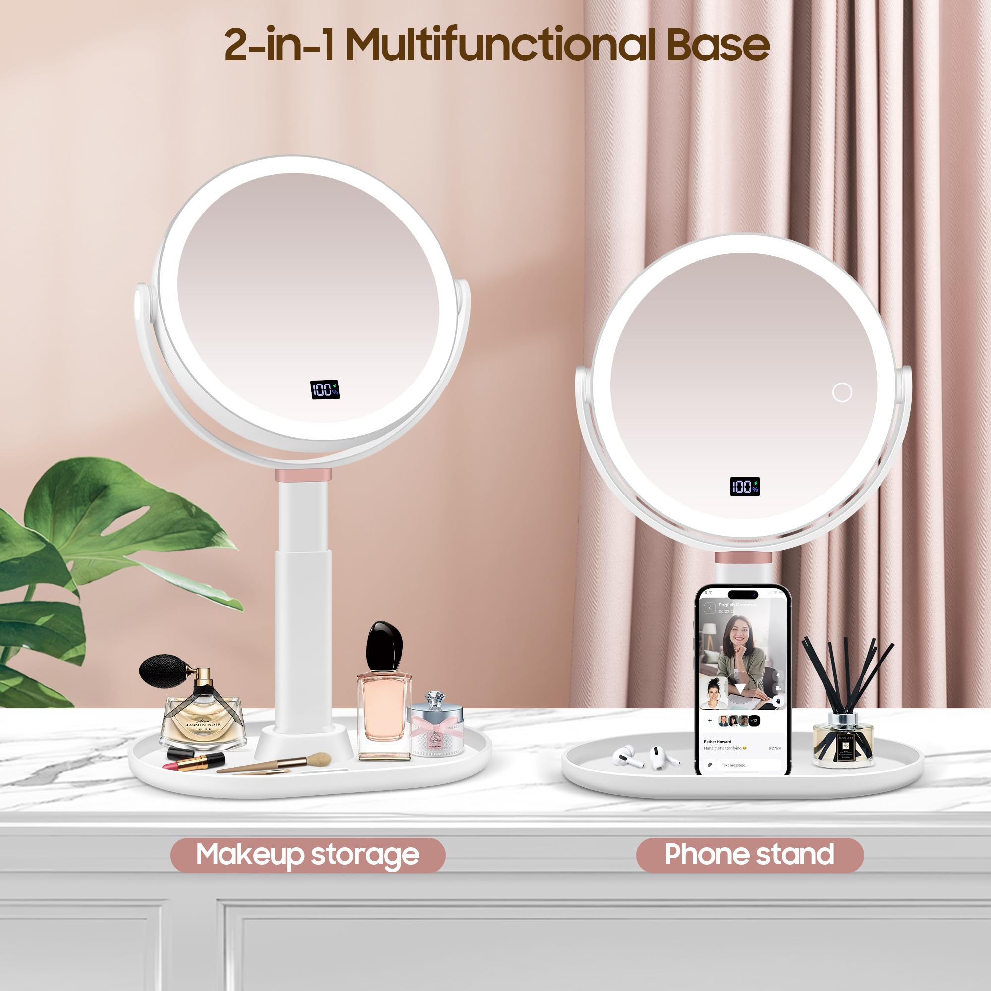 GOMIPURU makeup mirror with light supports tutorials and hands free routines