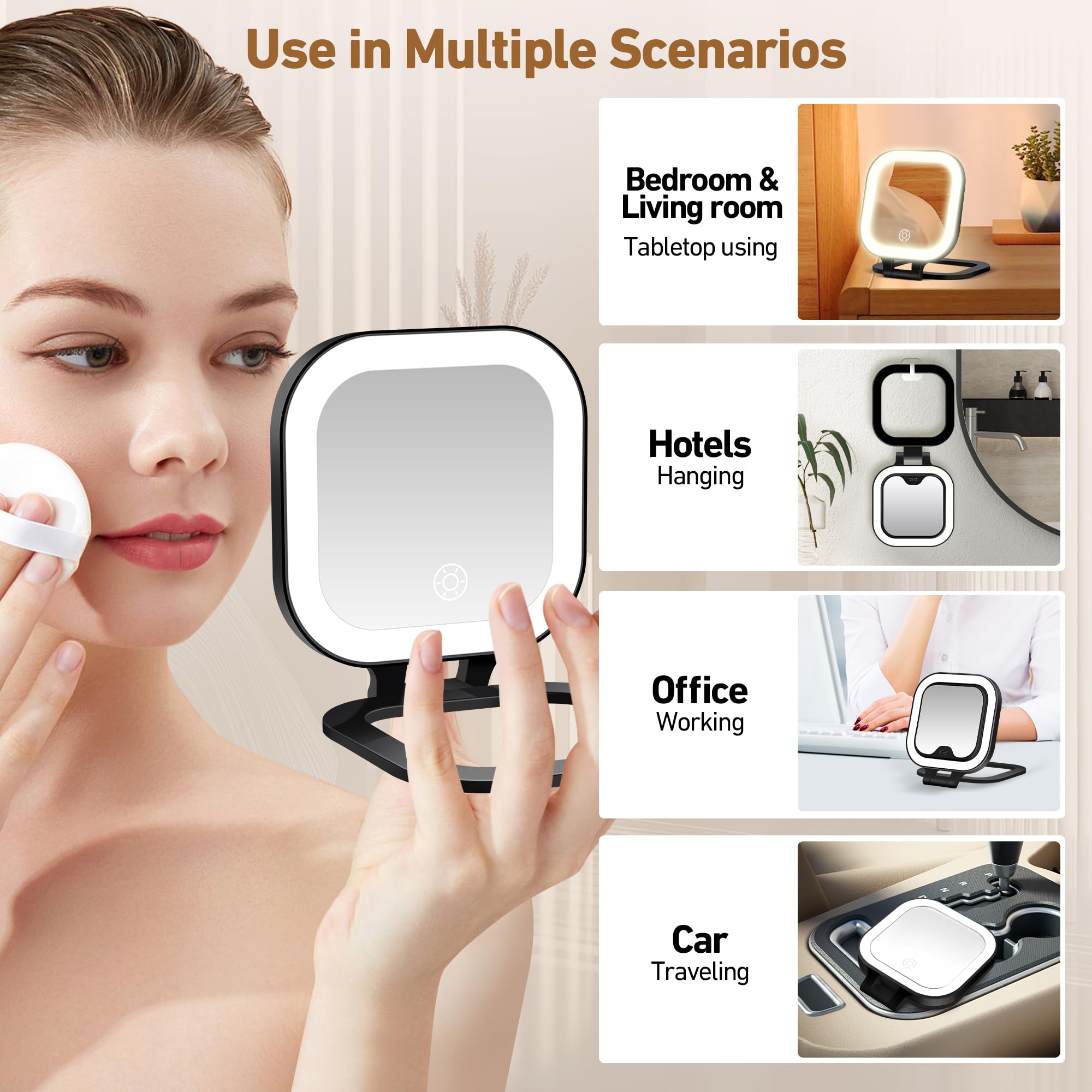 GOMIPURU pocket compact mirror fits in small bags and purses