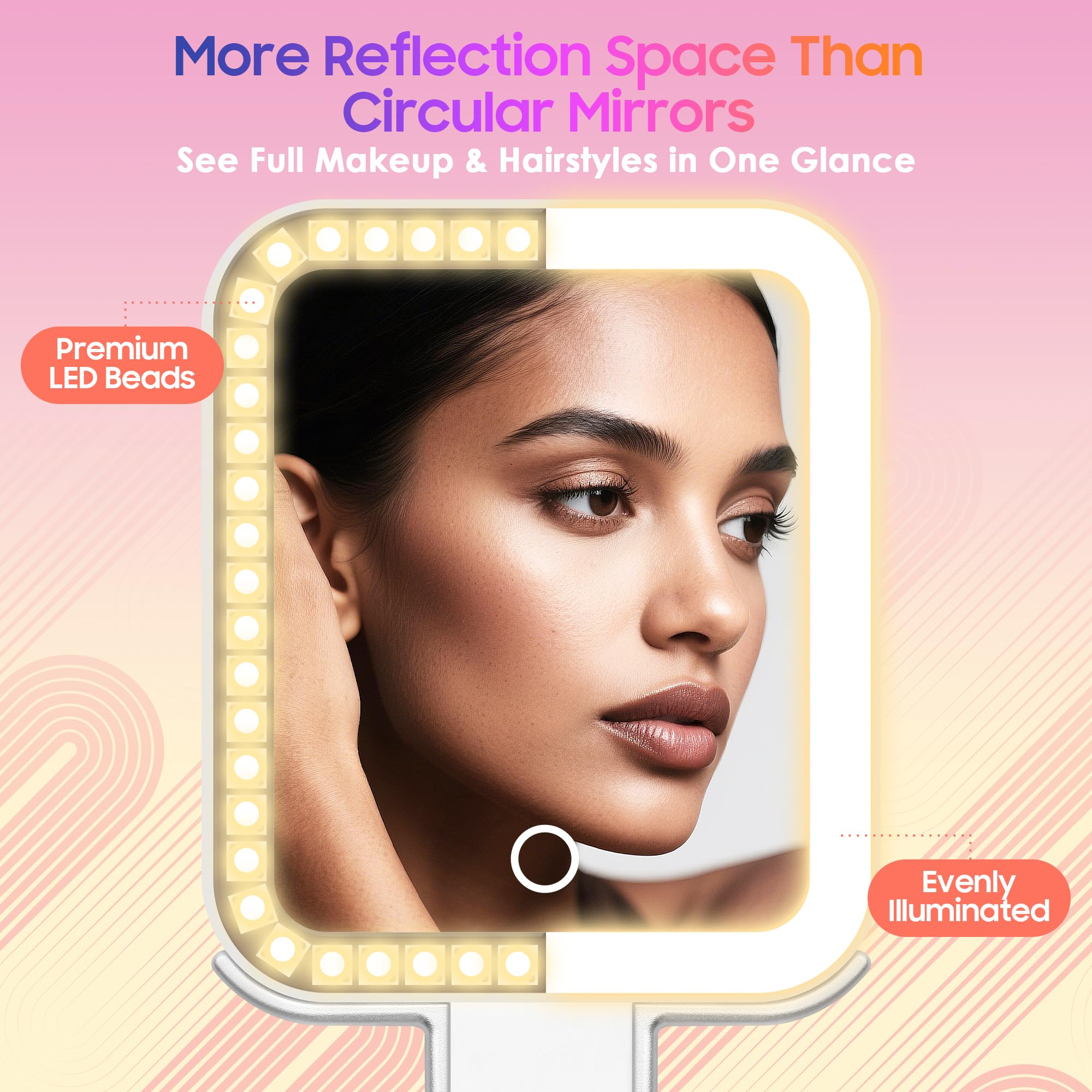 GOMIPURU square design offers more reflection space for makeup.