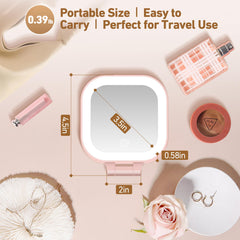 Double-sided GOMIPURU mirror with 1x and 30x magnification for makeup precision.