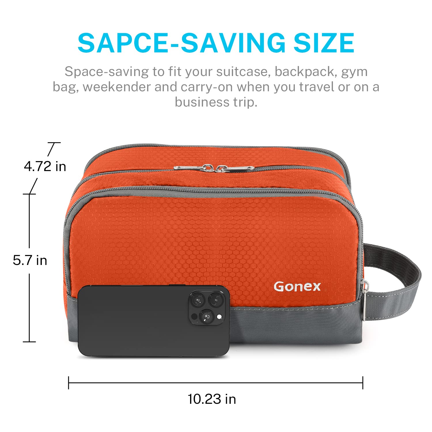 Gonex travel bag ultra-light and compact for easy packing.