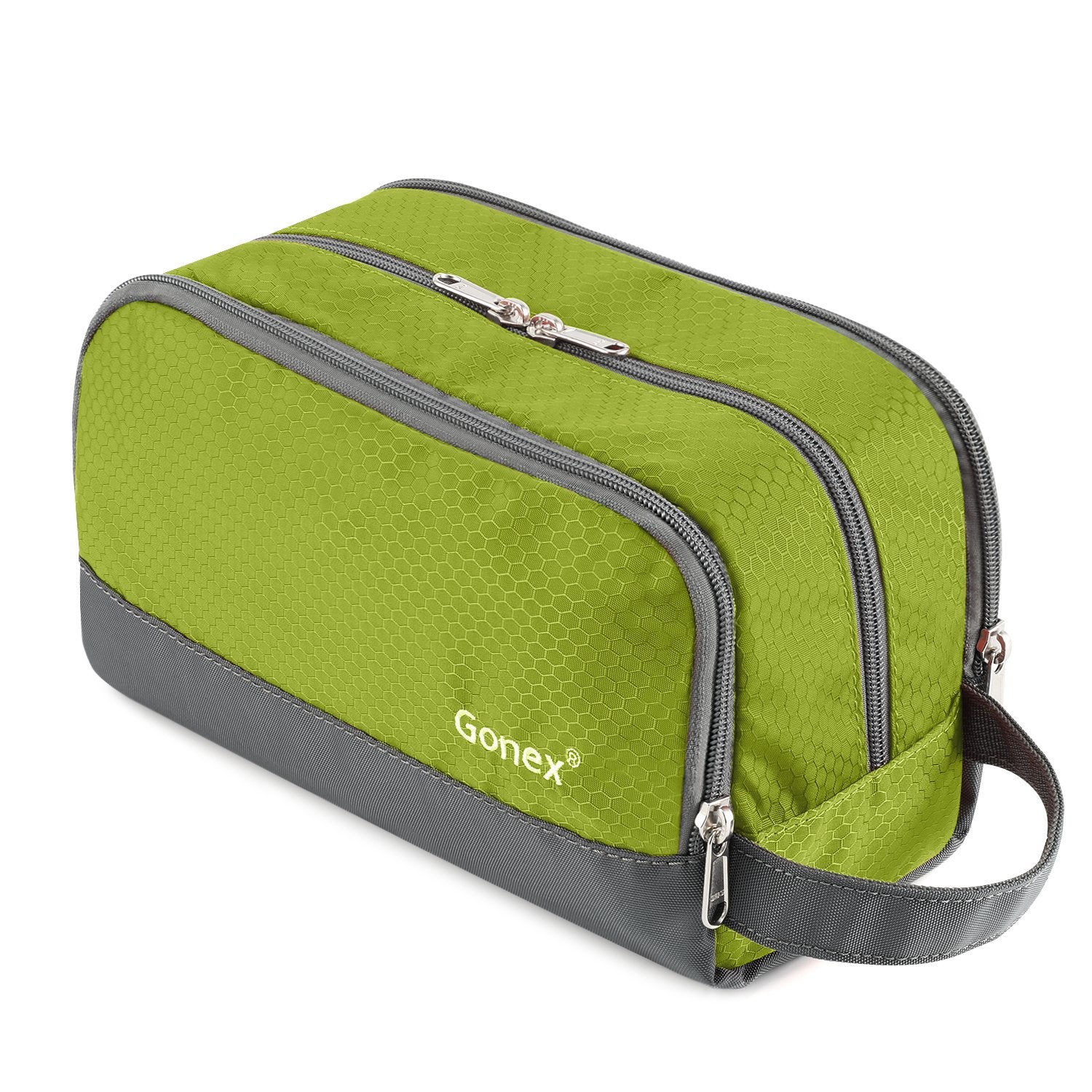 Gonex travel toiletry bag nylon main compartment keeps large items organized on the go