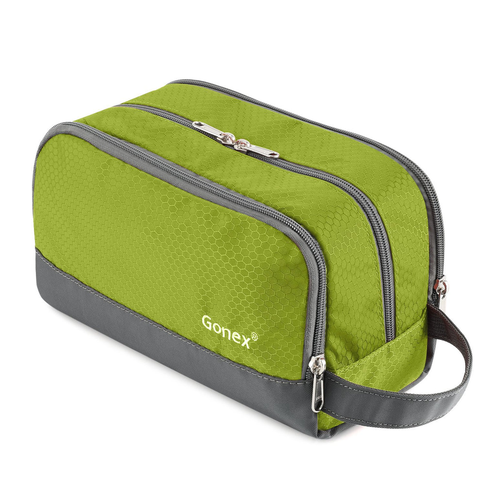 Gonex travel toiletry bag nylon main compartment keeps large items organized on the go
