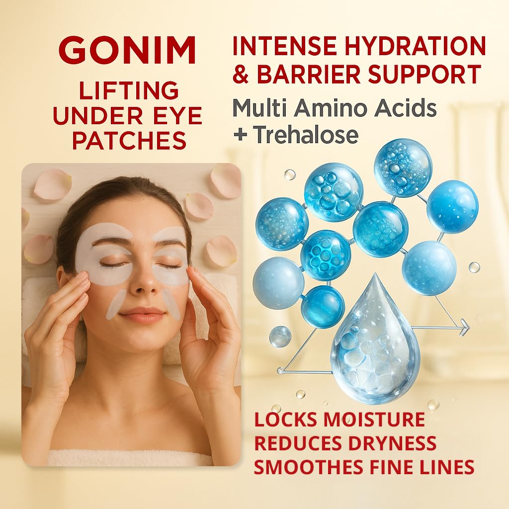 GONIM soothing calendula and aloe patch rests on skin