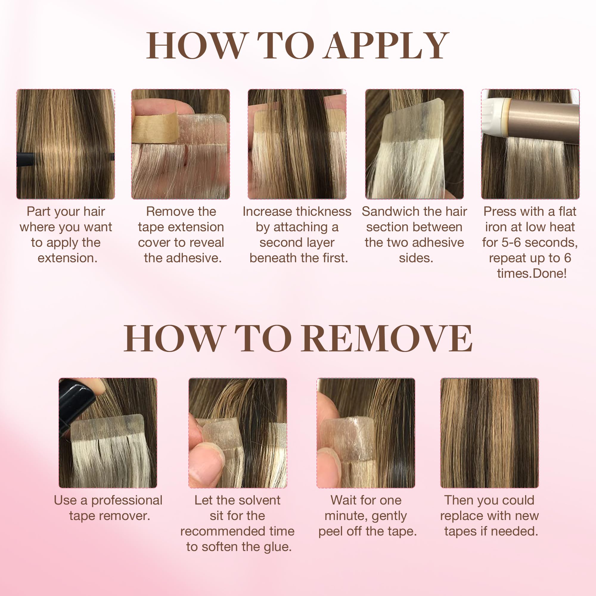 GOO GOO hair extension tape replace every 4-6 weeks for best results.