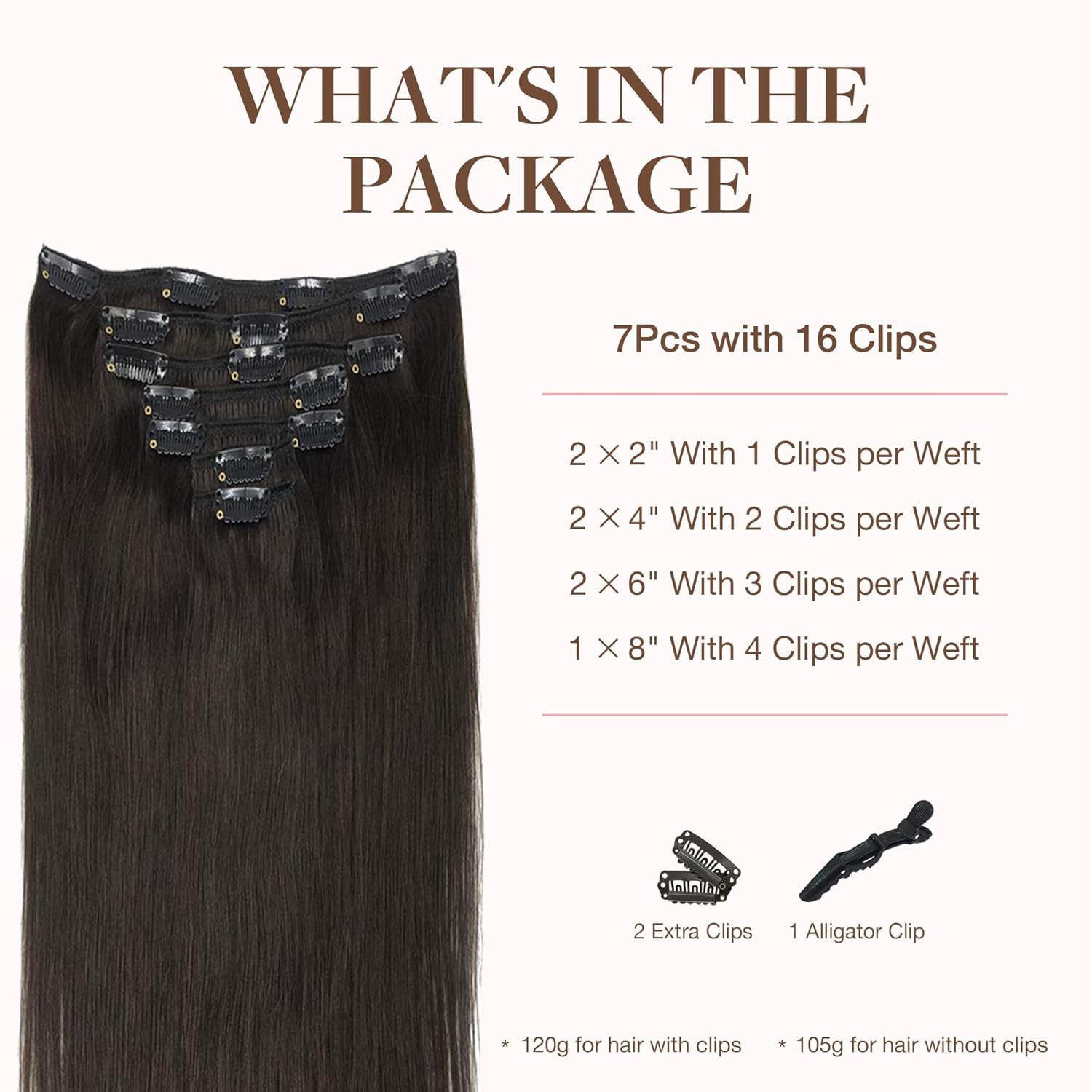 GOO GOO real human hair clip-ins close-up shows seamless attachment.