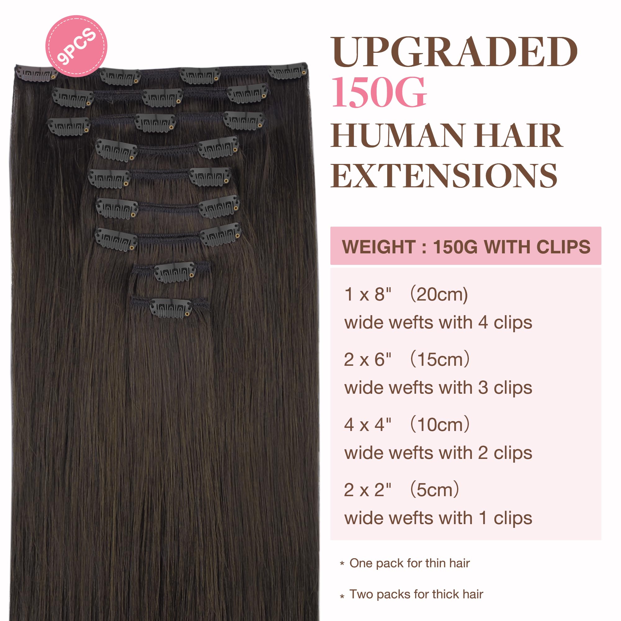GOO GOO seamless clip-in extensions with PU clips stay invisible and comfortable