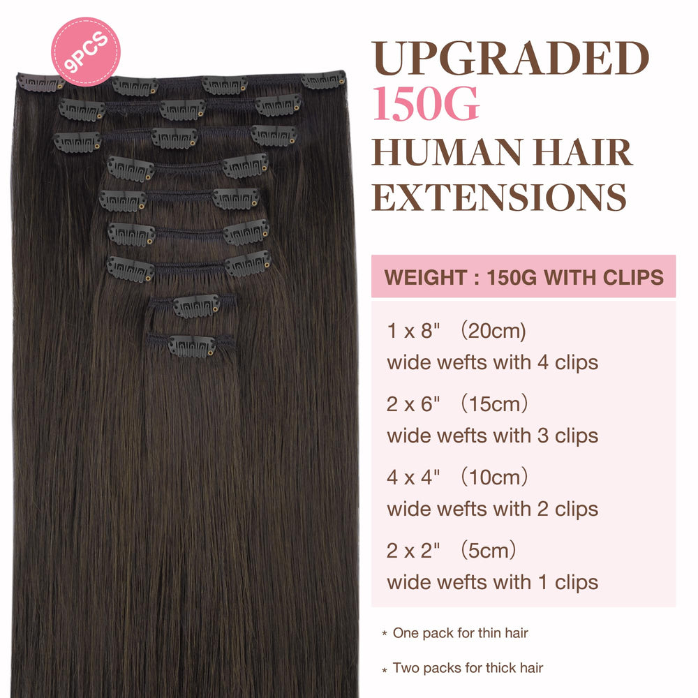GOO GOO seamless clip-in extensions with PU clips stay invisible and comfortable