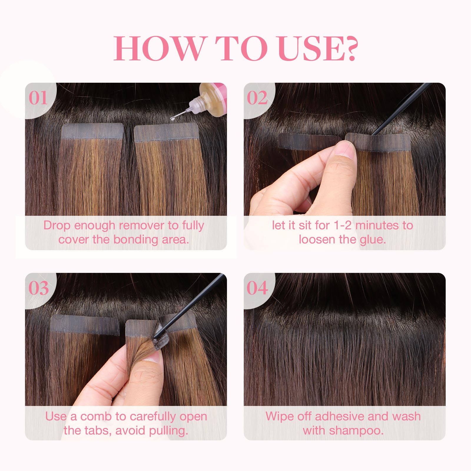 Goo GOO remover used gently on hair and scalp during removal