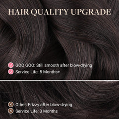 GOO GOO tape-in extensions close-up shows secure, skin-friendly tape