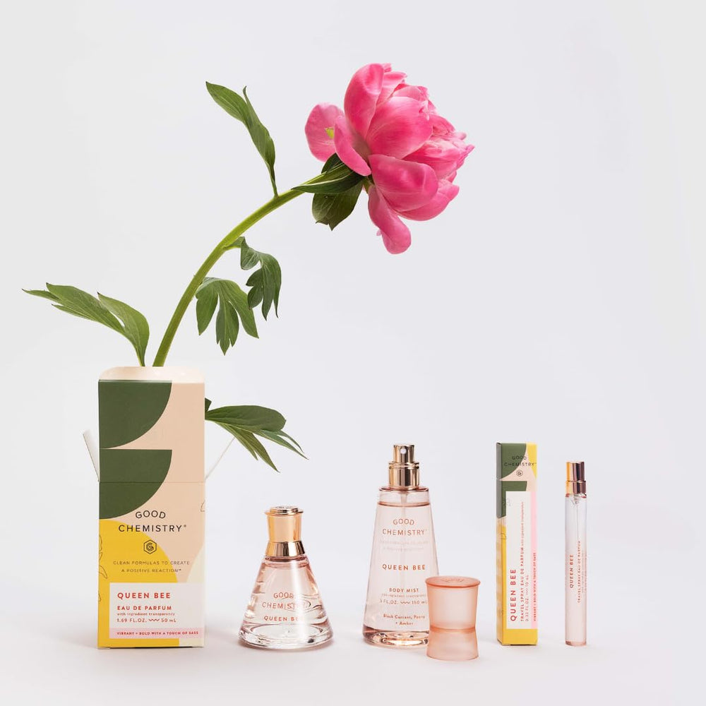 Good Chemistry Queen Bee travel spray pocket-size, convenient for daily routines.