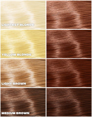 Good Dye Young auburn swatches on hair demonstrate rich long lasting color
