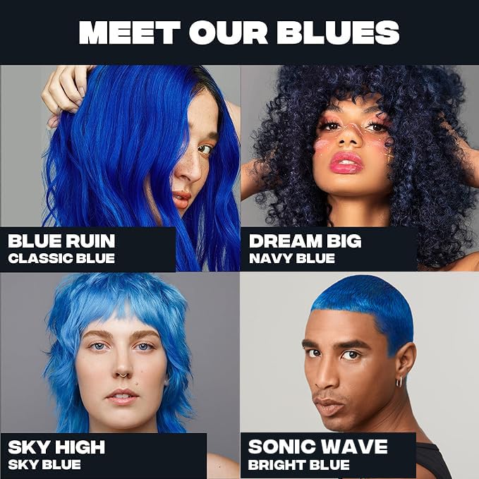 Good Dye Young Blue Ruin being evenly applied to hair for full coverage.