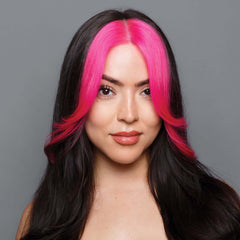 Good Dye Young ex-girl pink hair application demonstrates easy, even coverage.