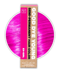 Good Dye Young ex-girl pink swatch reveals vibrant semi-permanent color.
