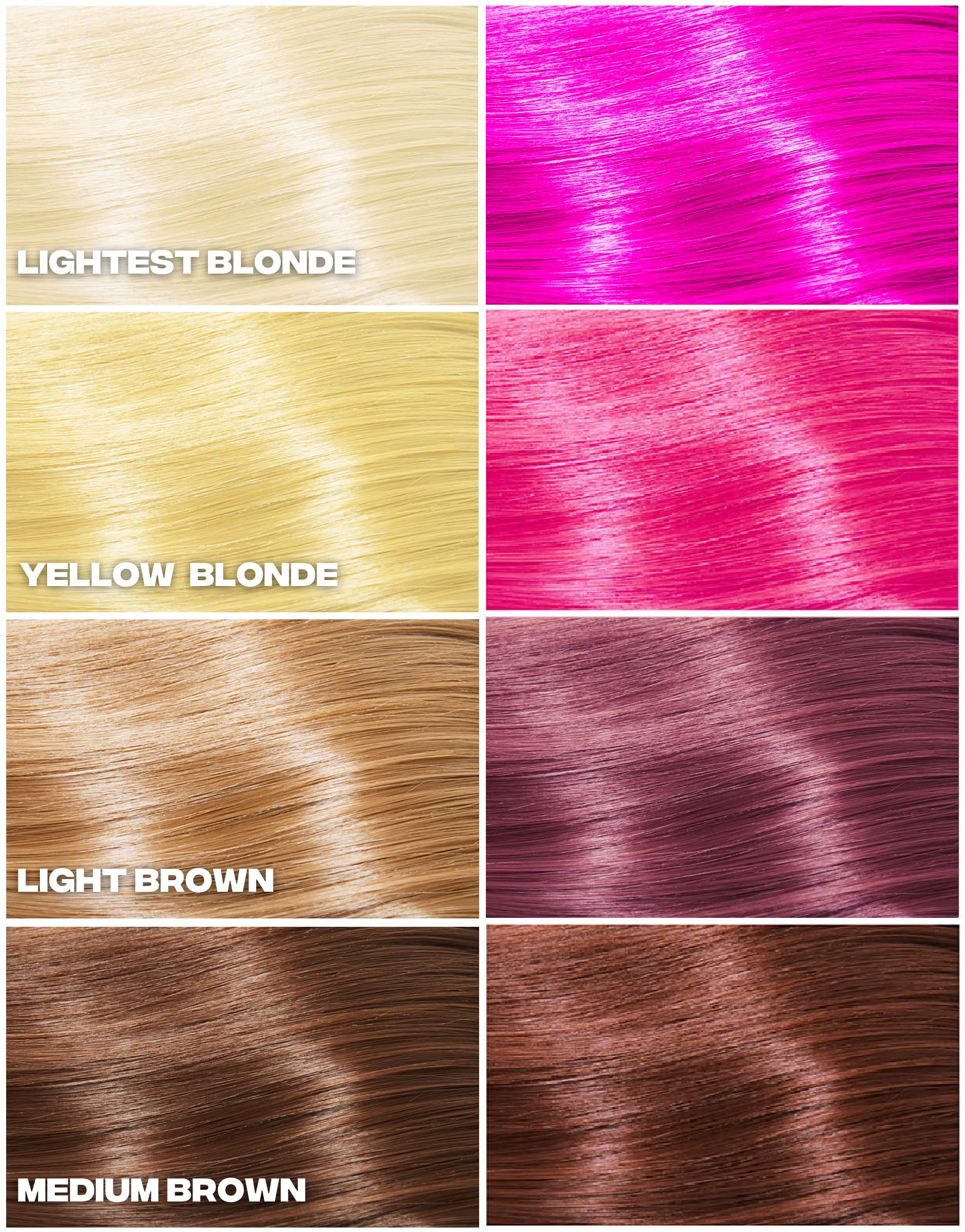 Good Dye Young pink color on hair shows vivid deposit and even tone.
