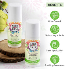Envase roll-on transparente de Good For You Girls para aplicación fácil