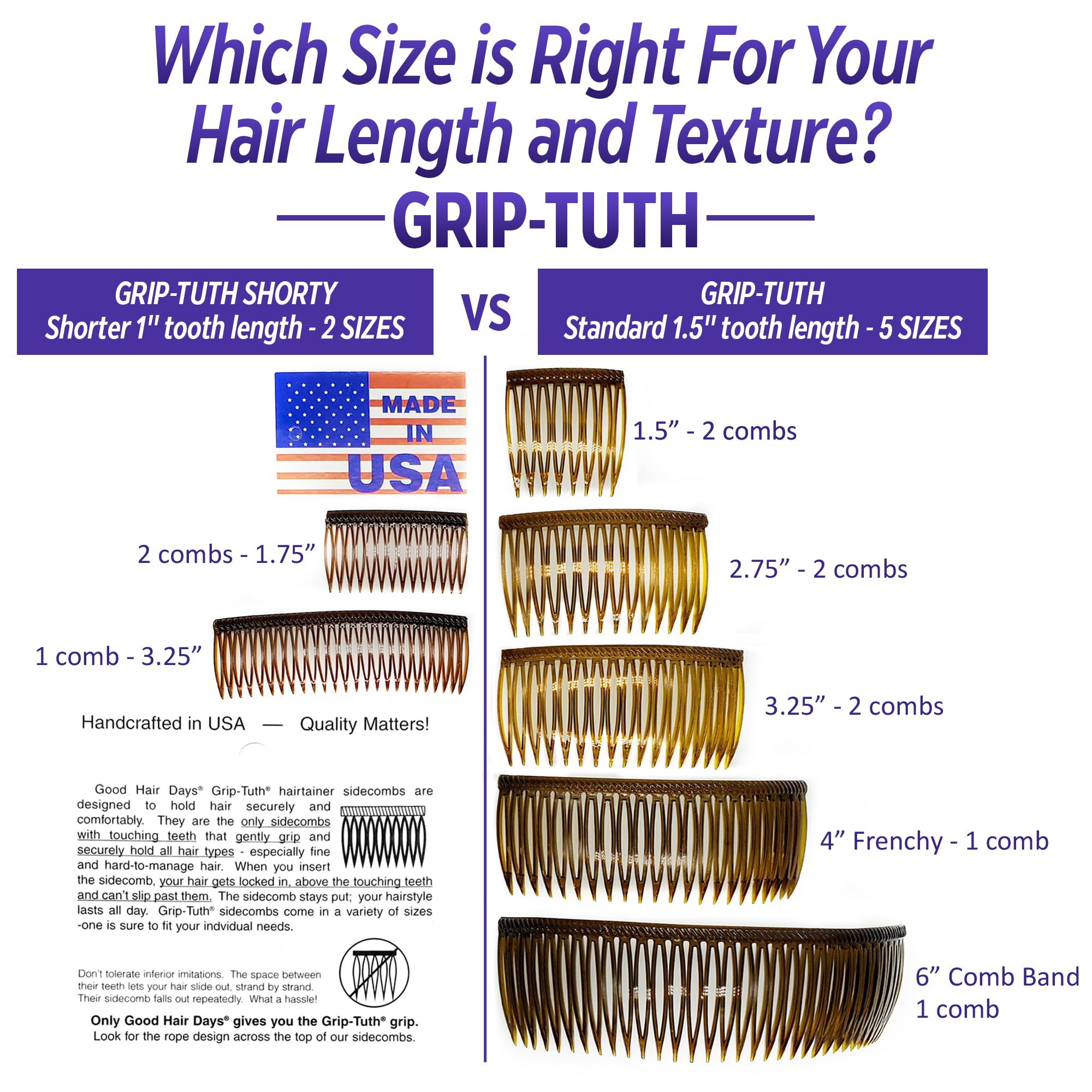 Good Hair Days Grip-Tuth for all hair types secures side-swept looks with ease.