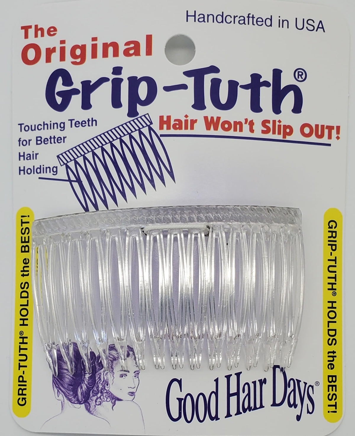 Good Hair Days Grip-Tuth peines laterales cristal sujetan el peinado todo el día