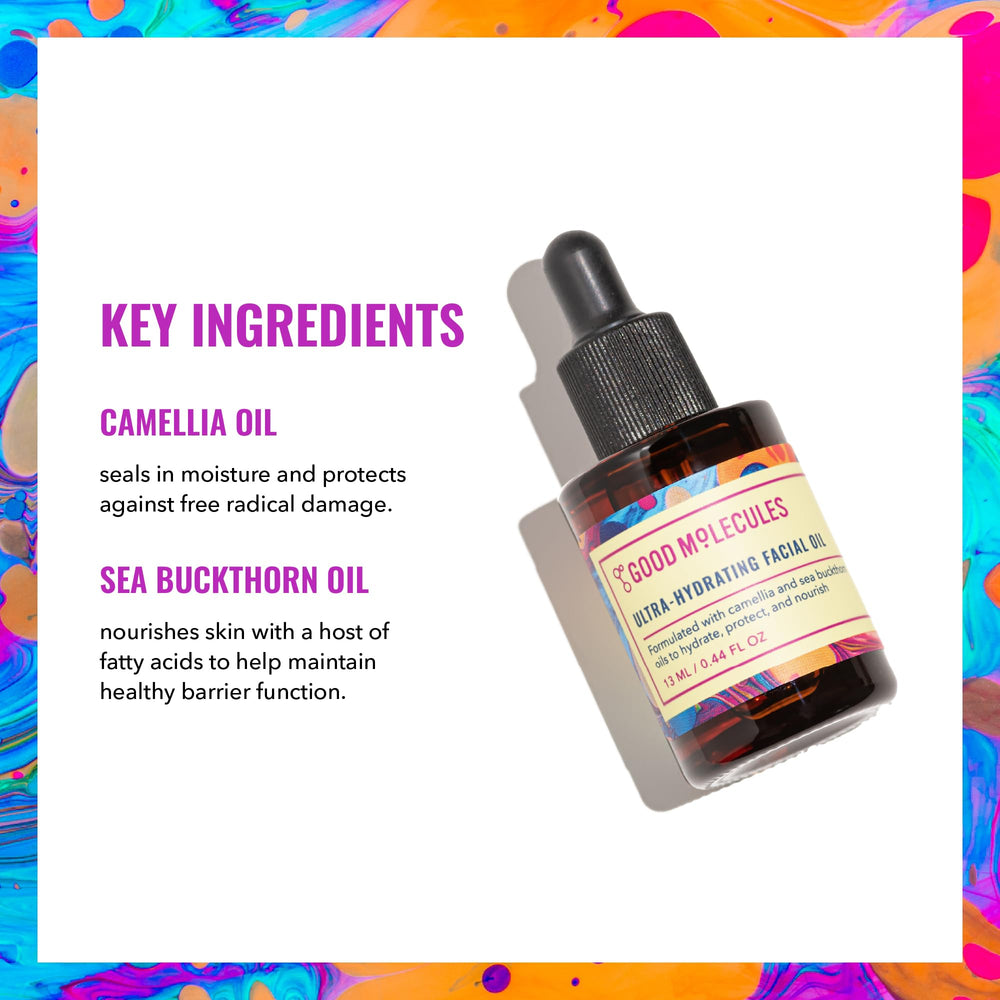Textura ligera del Aceite Facial Ultra-Hidratante de Good Molecules se absorbe sin grasa