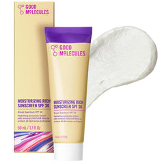Good Molecules protector solar en bote de 50 ml, vista frontal, ideal para uso diario.