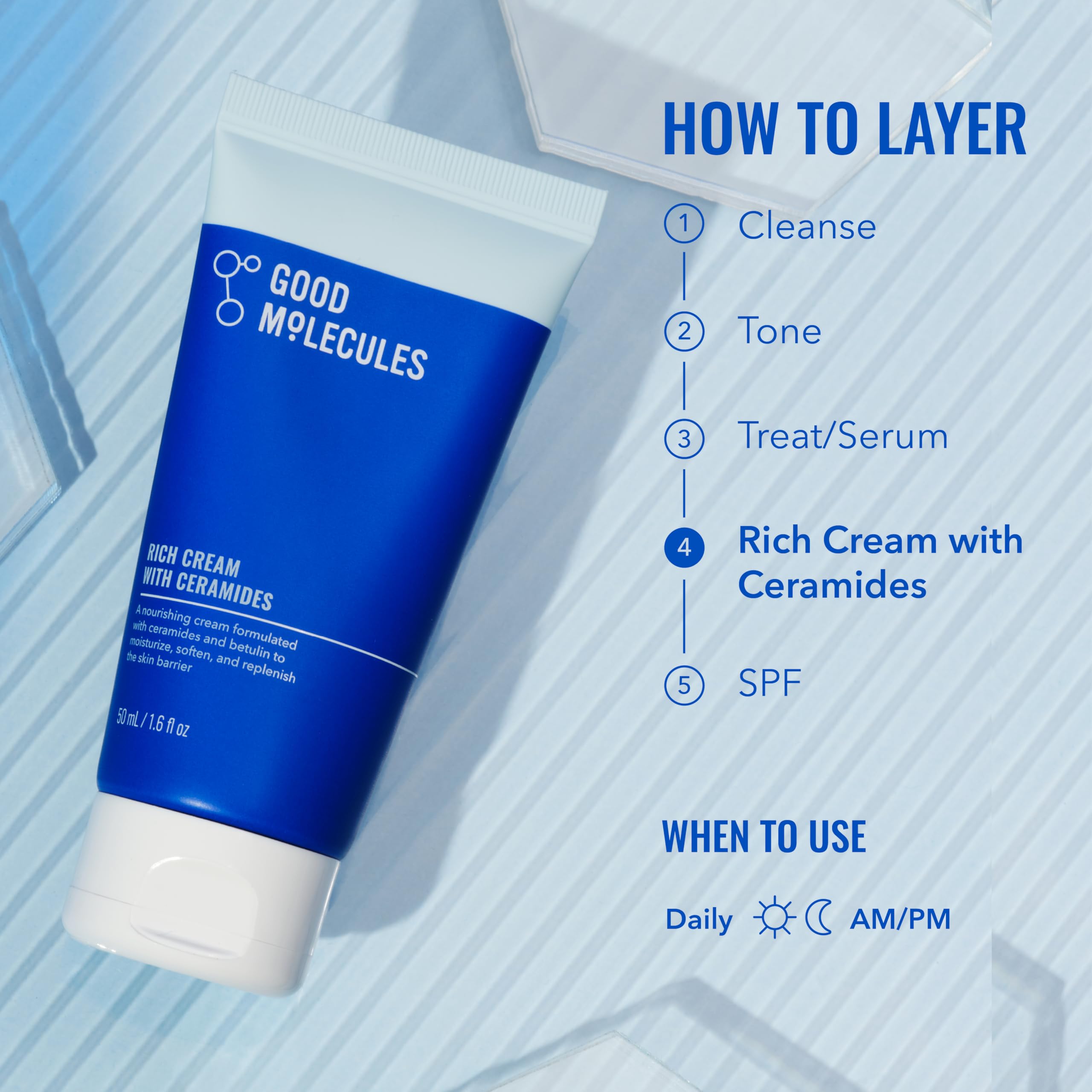 Envase translúcido de Good Molecules con crema de rápida absorción