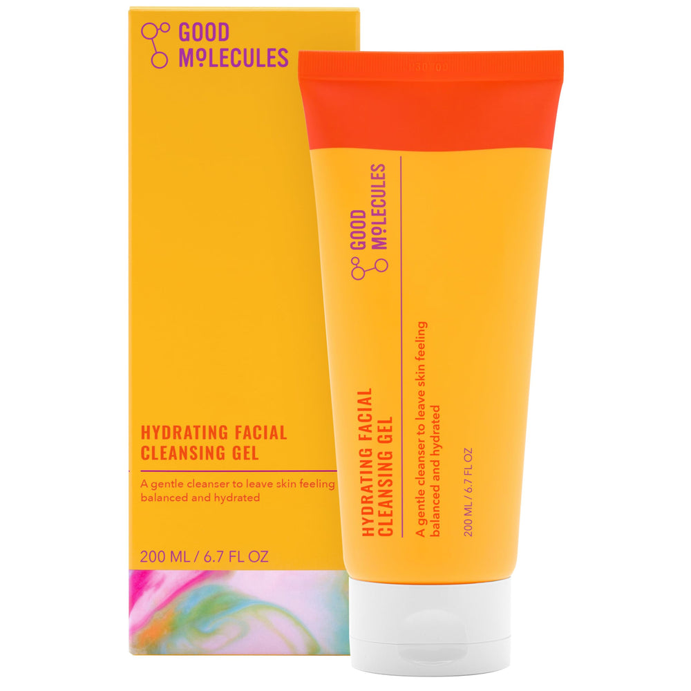 Good Molecules gel limpiador hidratante con agua de rosa, limpieza suave para la piel.