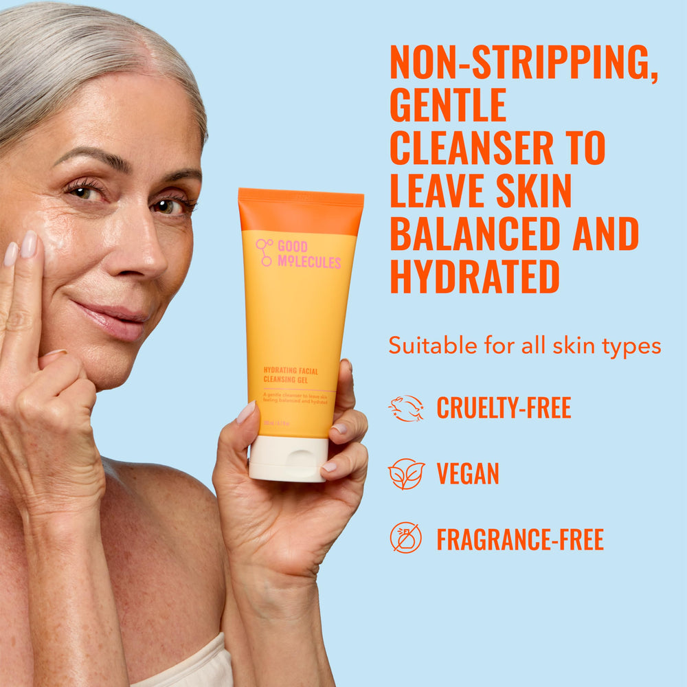 Good Molecules gel limpiador hidratante, extracto de pina, purifica suavemente.