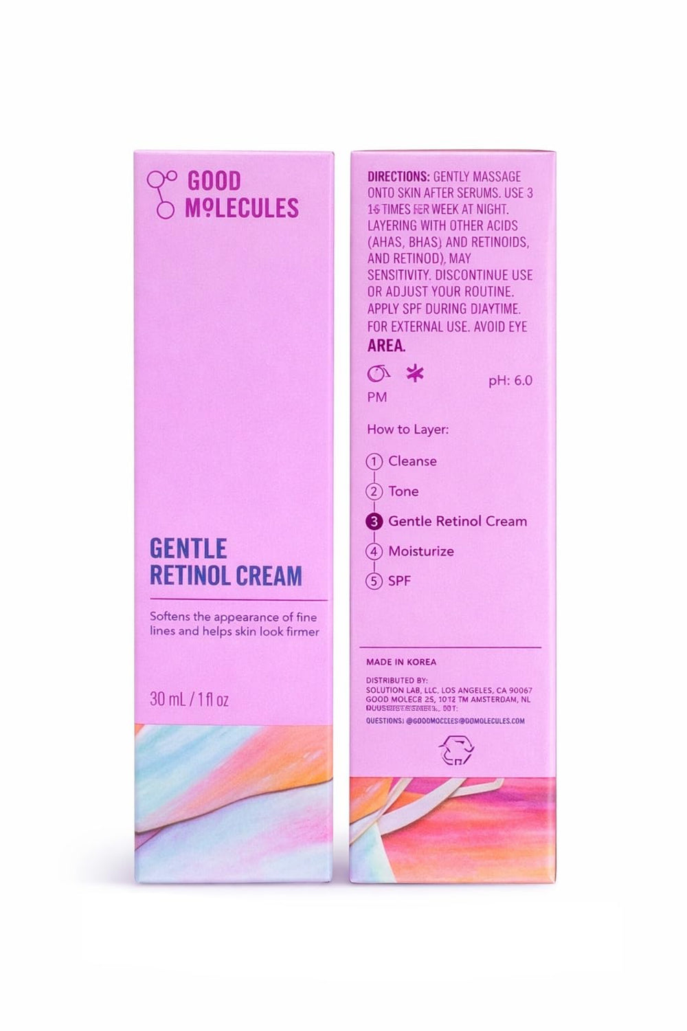 Good Molecules Gentle Retinol Cream tamaño de viaje, perfecto para bolsos y maletas.