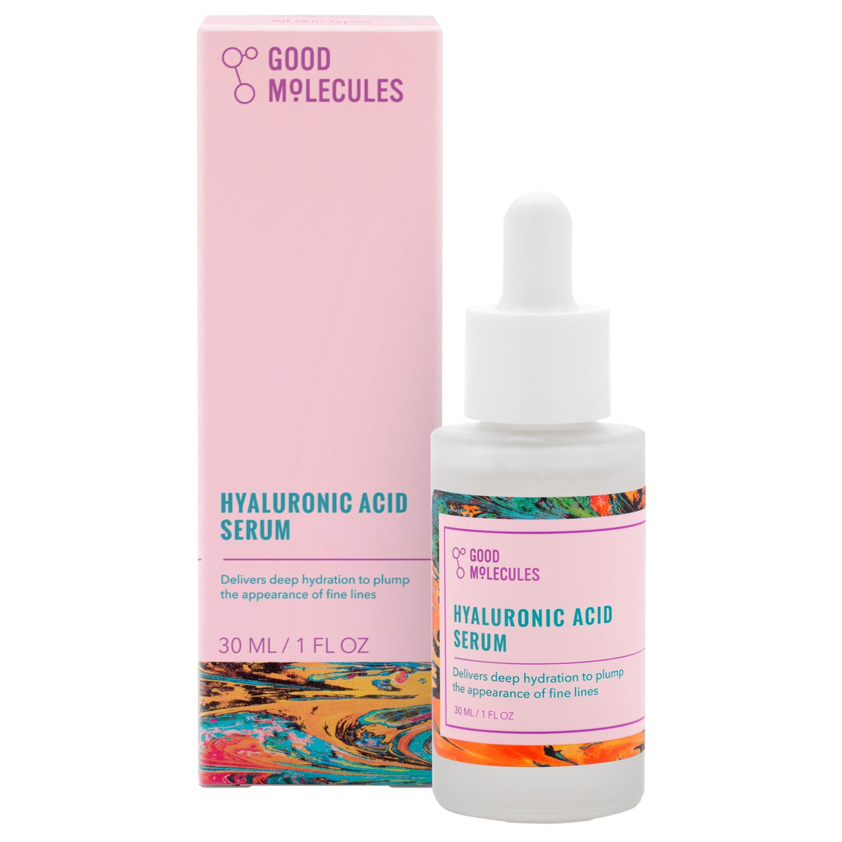 Good Molecules Hyaluronic Acid Serum bottle closeup for deep hydration