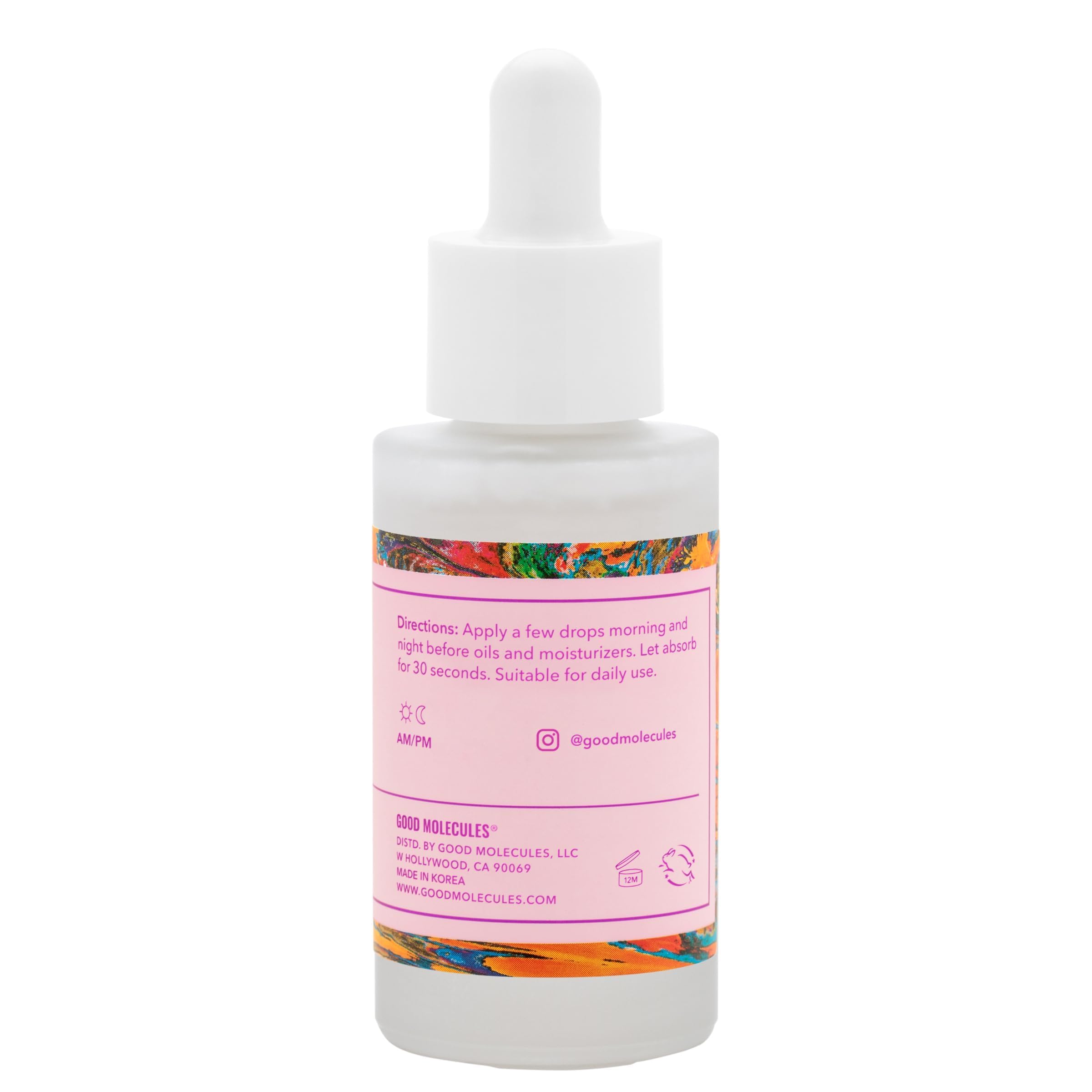 Two bottles of Good Molecules Hyaluronic Acid Serum ready for daily use