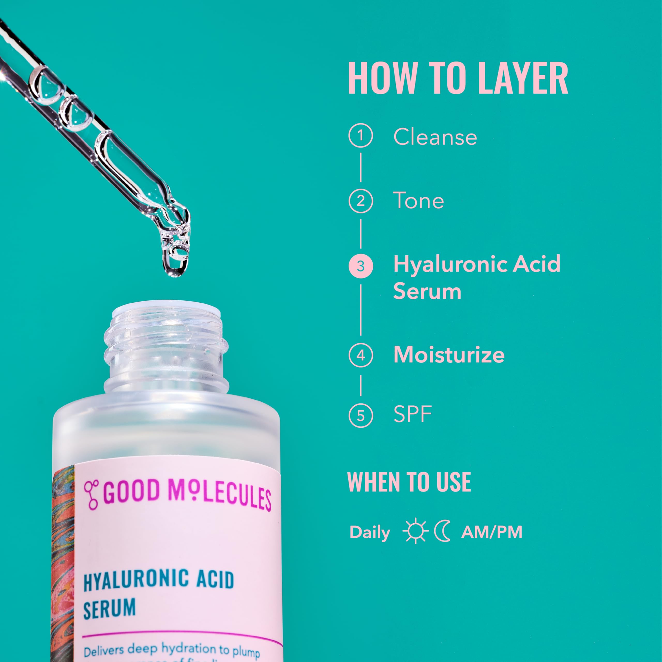 Two-pack Good Molecules Hyaluronic Acid Serum front view highlighting value