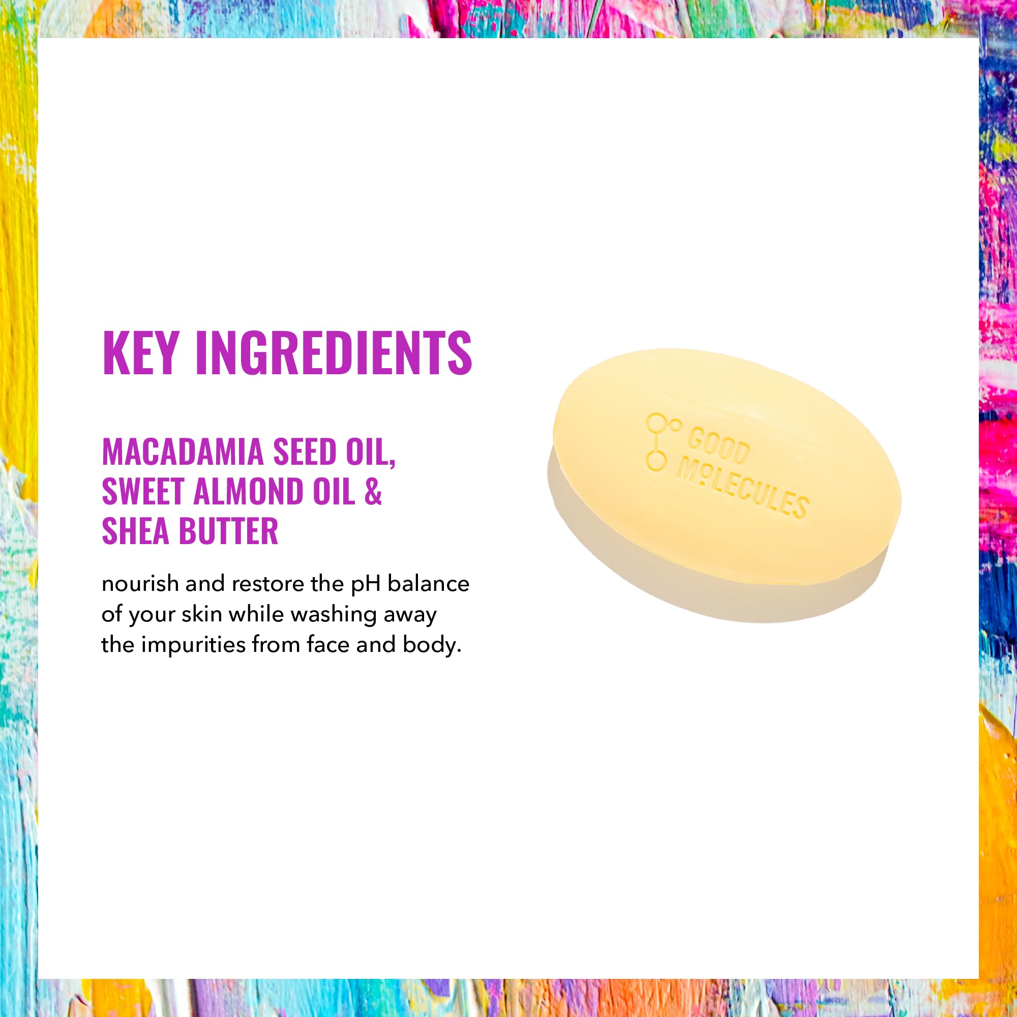 Good Molecules Hydrate and Cleanse Bar hands massage to cleanse while hydrating skin.