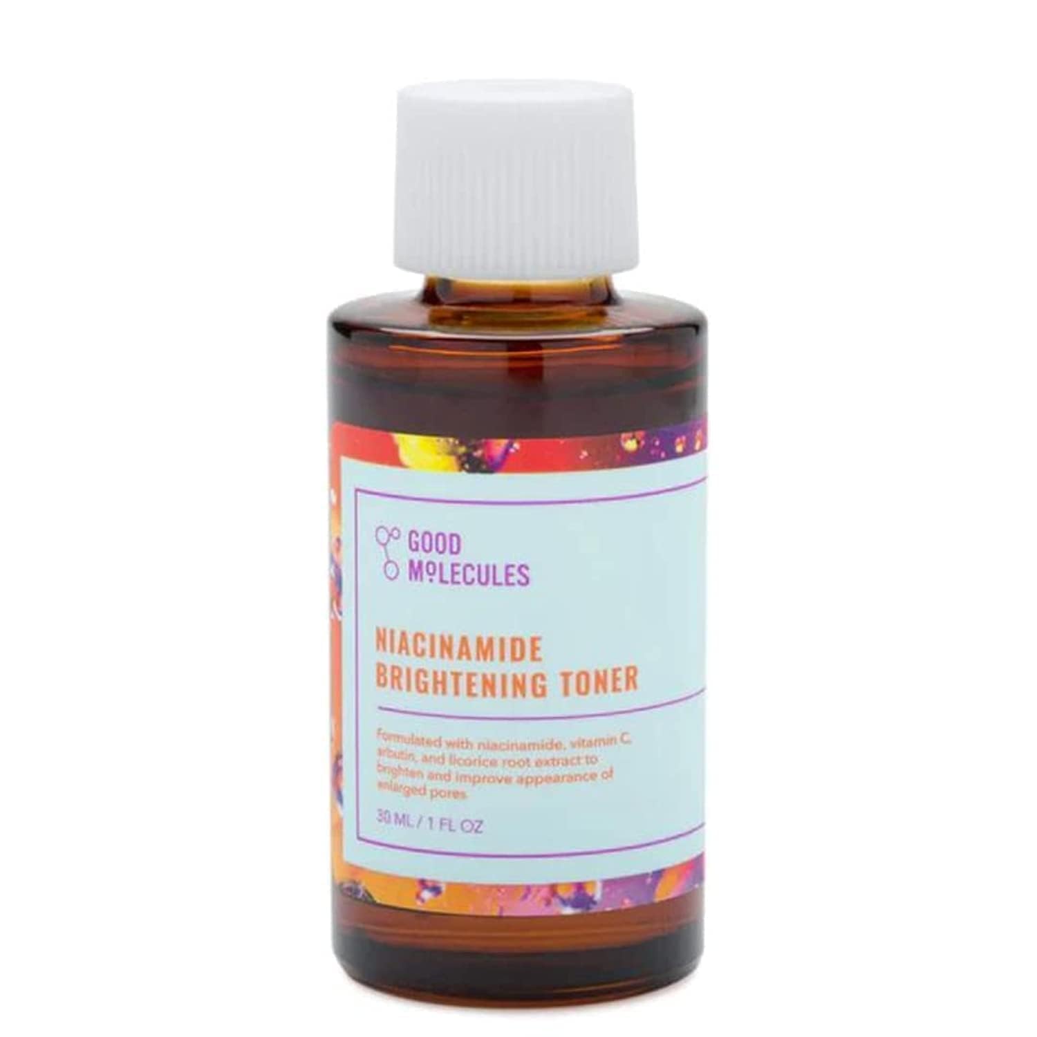Good Molecules Niacinamide Brightening Toner ingredients highlight niacinamide and arbutin.