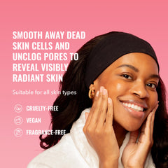 Closeup of Good Molecules label highlighting fragrance-free, vegan formula.