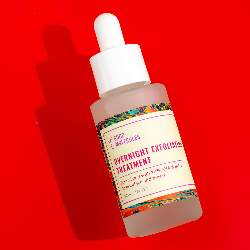 Good Molecules packaging on shelf emphasizing vegan, cruelty-free skincare.