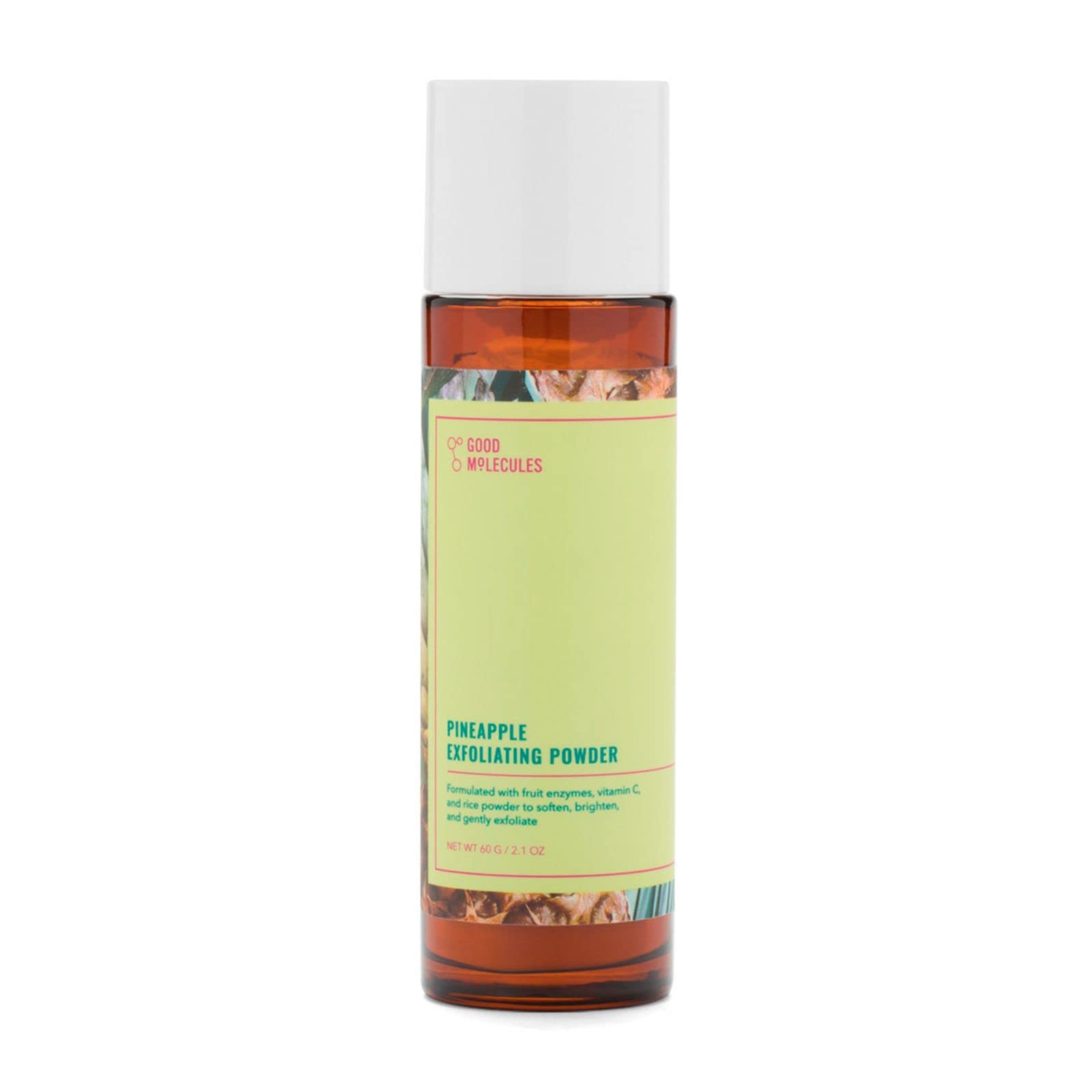 Good Molecules Pineapple Exfoliating Powder en empaque minimalista para exfoliación suave.