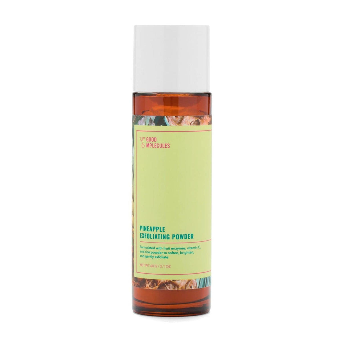 Good Molecules Pineapple Exfoliating Powder en empaque minimalista para exfoliación suave.