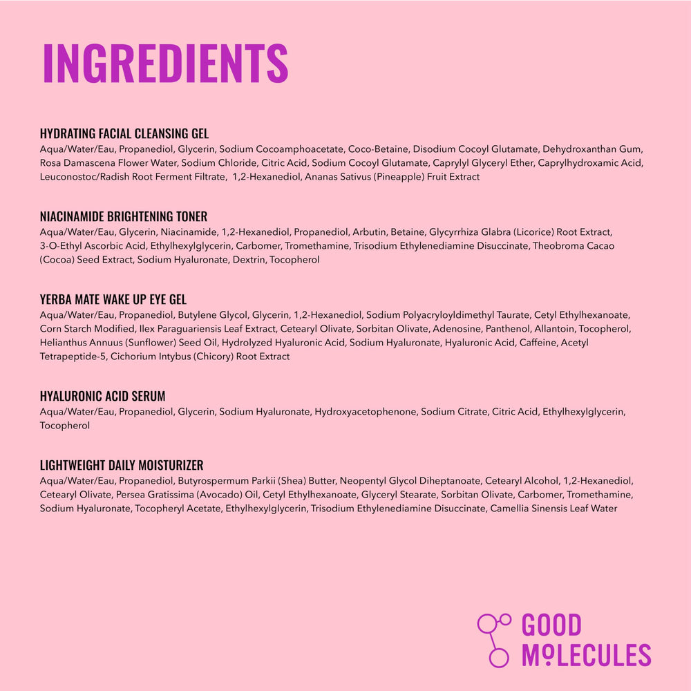 Good Molecules Product Packaging features a sleek, travel-friendly kit.