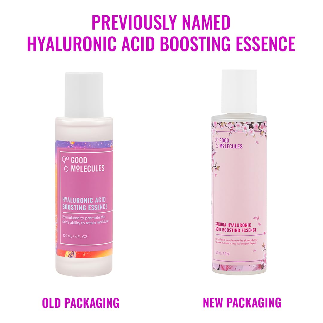 Good Molecules Sakura Acido Hialuronico Boosting Essence, libre de fragancias para piel sensible.