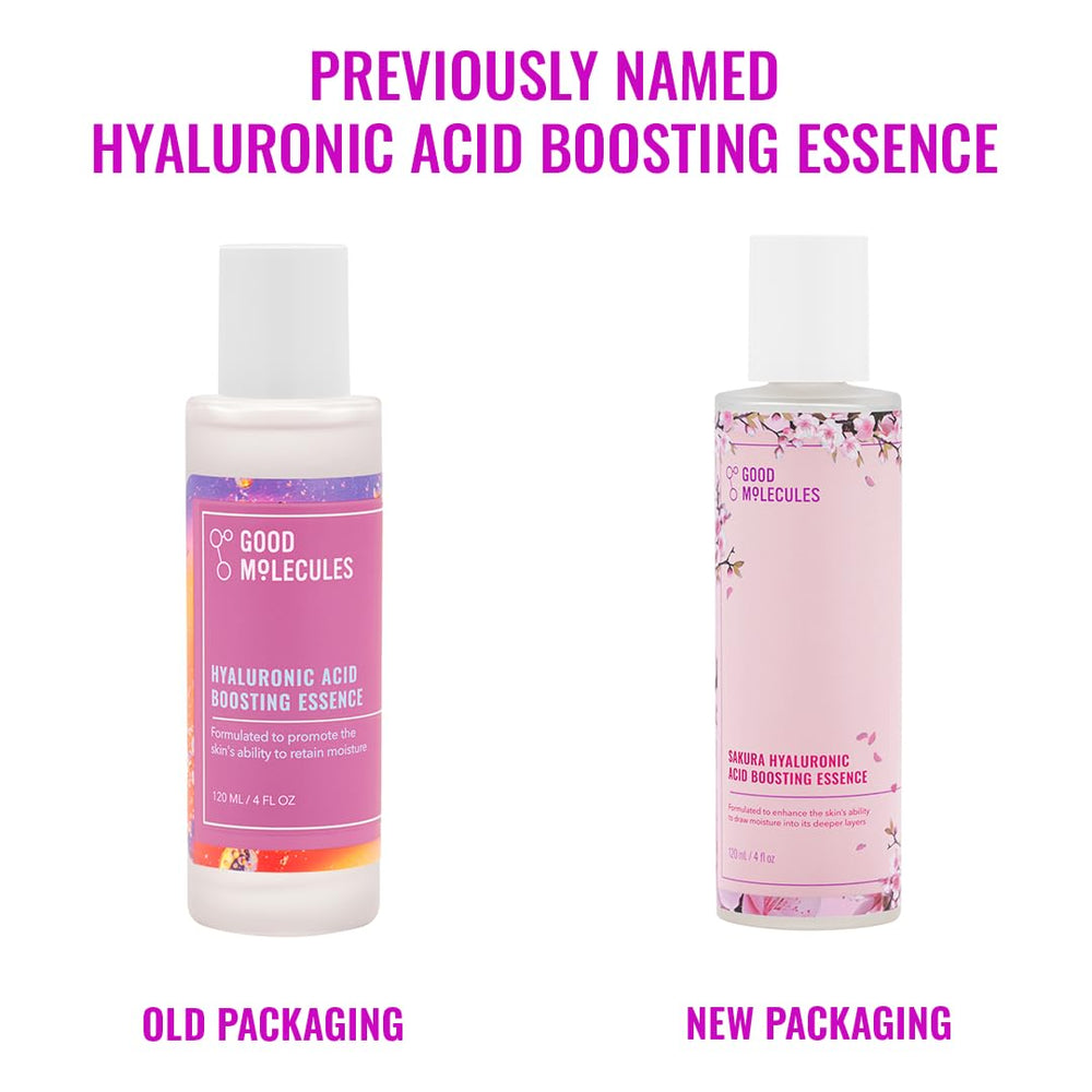 Good Molecules Sakura Acido Hialuronico Boosting Essence, libre de fragancias para piel sensible.
