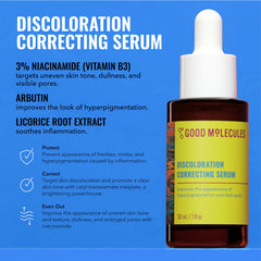 Good Molecules Discoloration Serum applied to a spot for targeted correction.