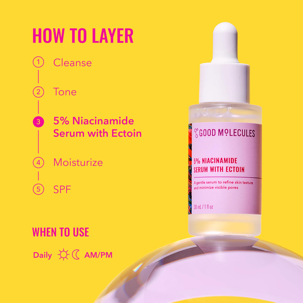 Good Molecules Niacinamida 5% envase de vidrio 30ml para uso diario