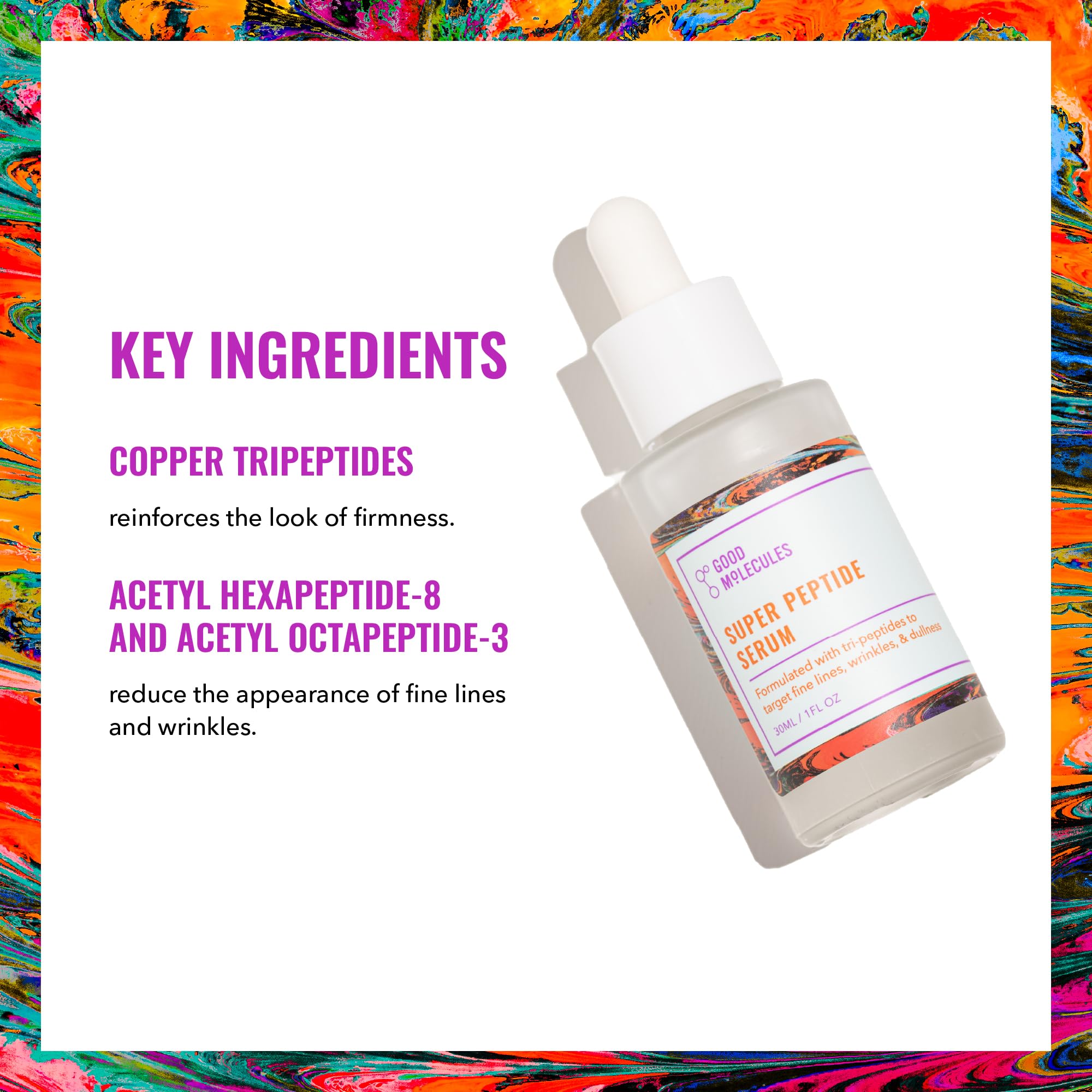 Good Molecules Super Péptidos Serum: aplicación diaria suave para piel fresca