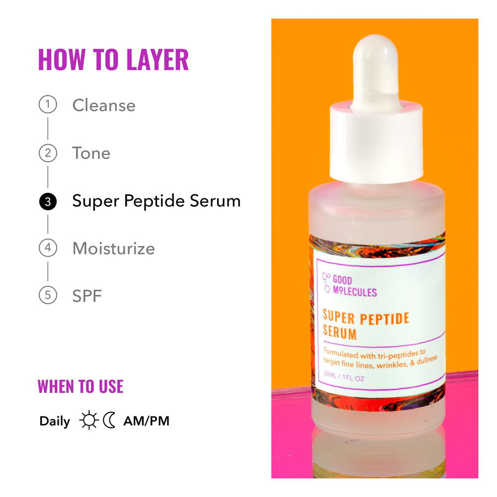 Good Molecules Super Péptidos Serum: piel revitalizada y tersa tras uso regular