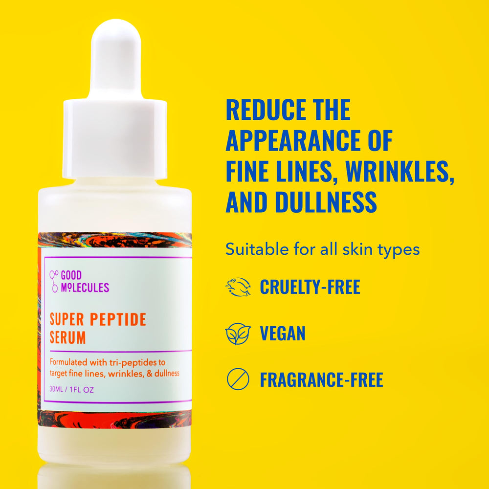 Good Molecules Super Péptidos Serum: textura ligera ideal para rostro hidratado