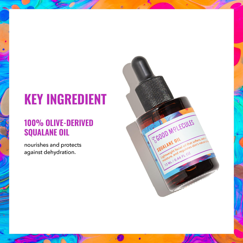 Textura ligera del aceite de escualano Good Molecules, nutre sin sensación grasa.