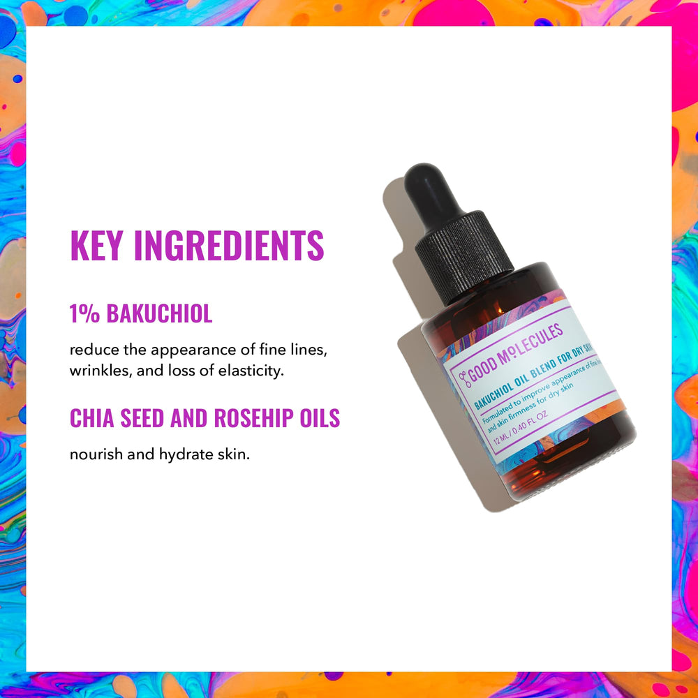 Good Molecules Bakuchiol Oil: textura ligera y hidratación rápida para piel seca.