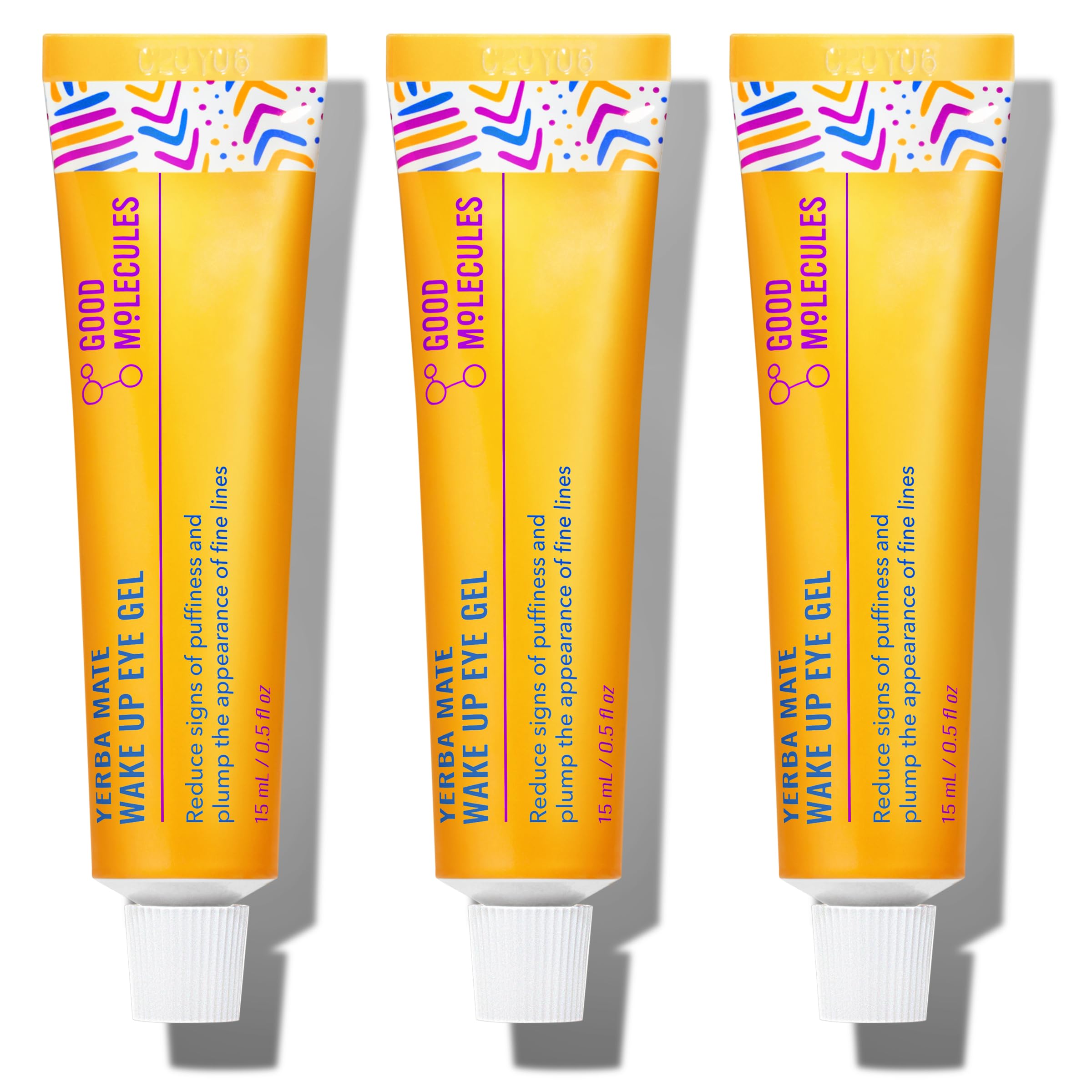 Good Molecules Yerba Mate Wake Up Eye Gel Pack 3 empaque: gel ligero para uso diario.